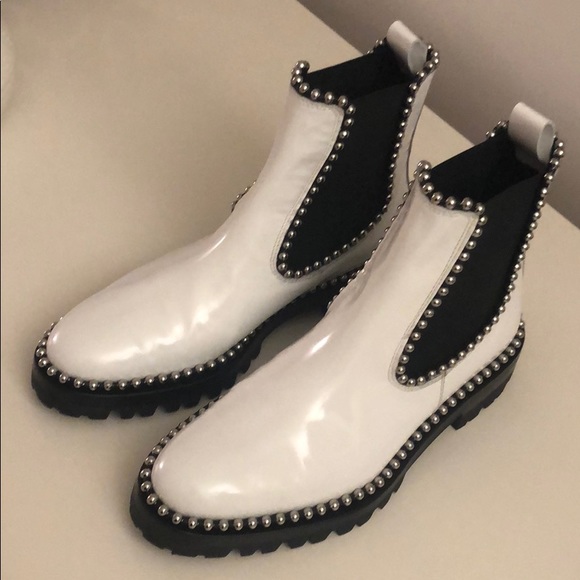 Alexander Wang White Spencer Combat Boots - Picture 2 of 6